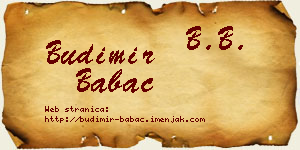 Budimir Babac vizit kartica